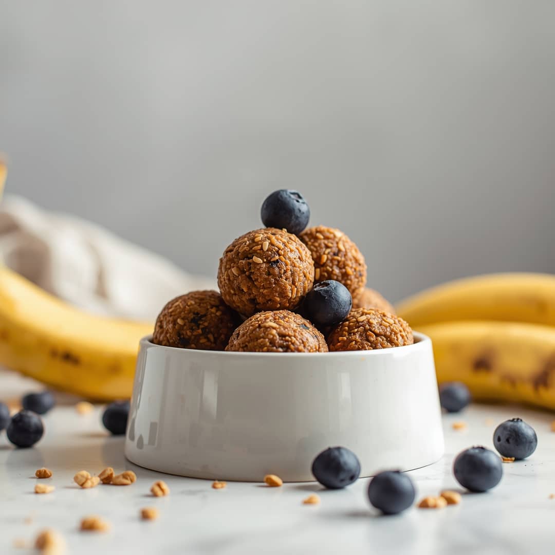 Banana Blueberry Balls for Dogs 2 Banana Blueberry Balls for Dogs