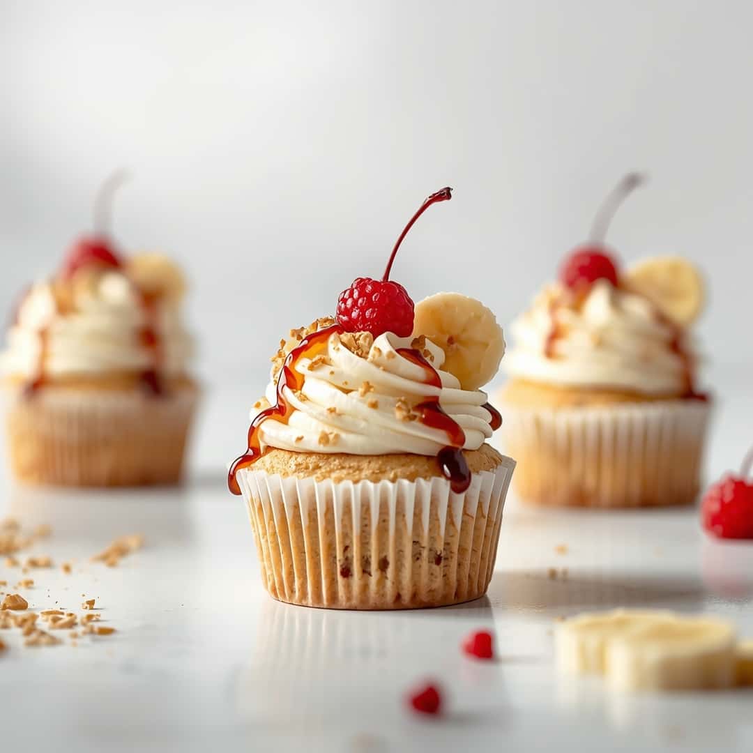 Banana Split Cupcakes