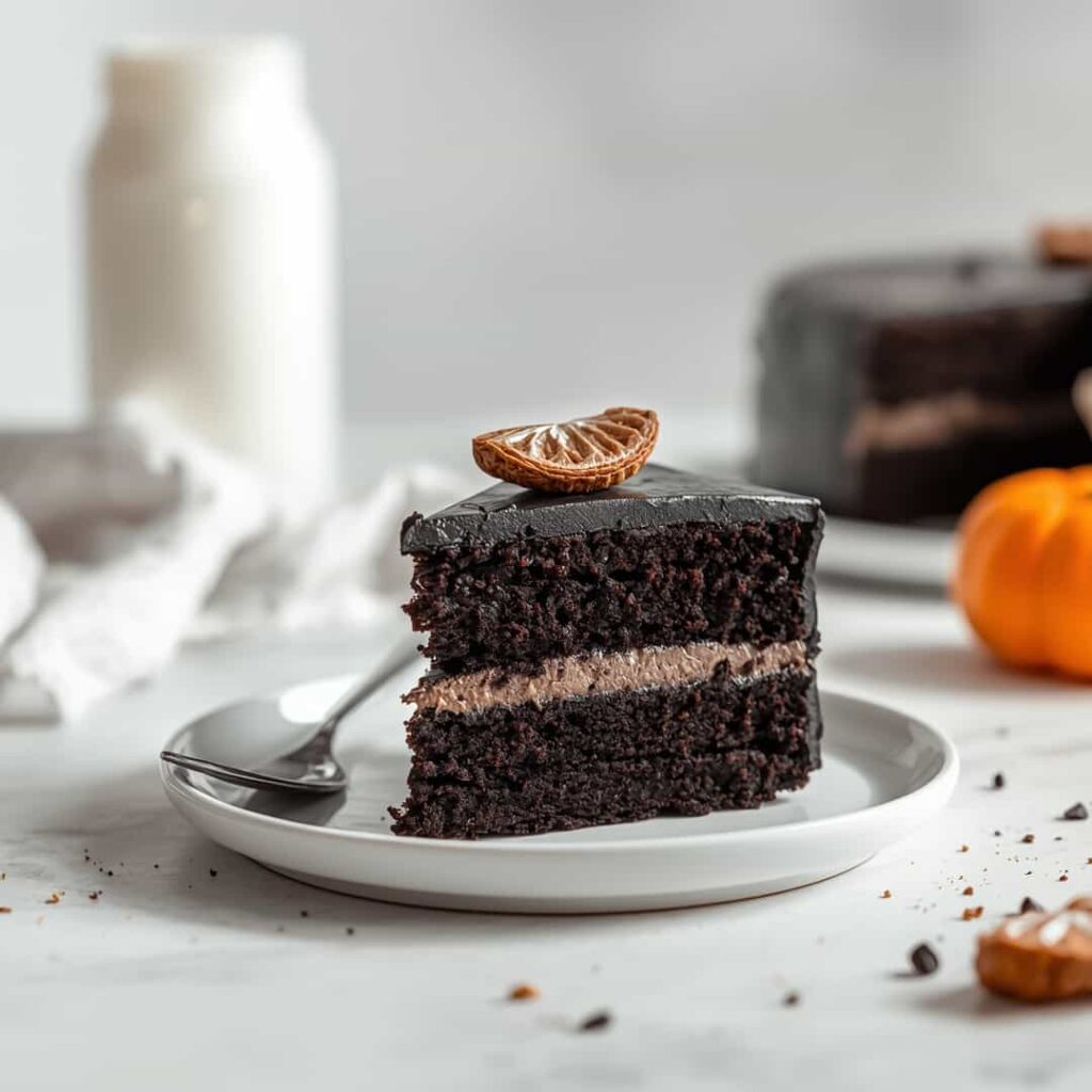 Black Velvet Halloween Cake