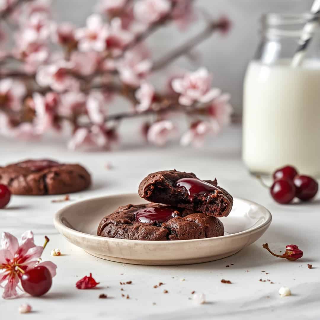 Chocolate Cherry Blossom Cookies