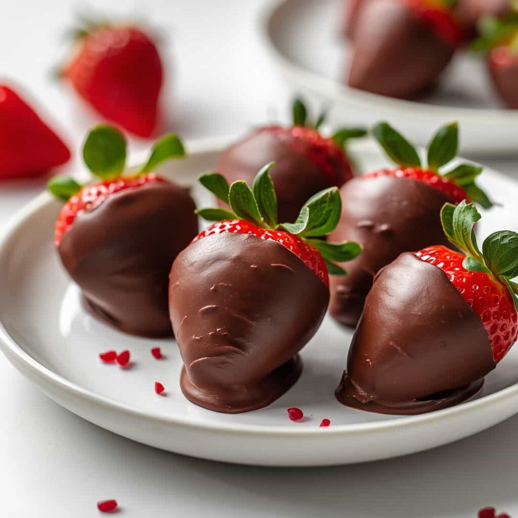 Chocolate Dipped Heart Strawberries