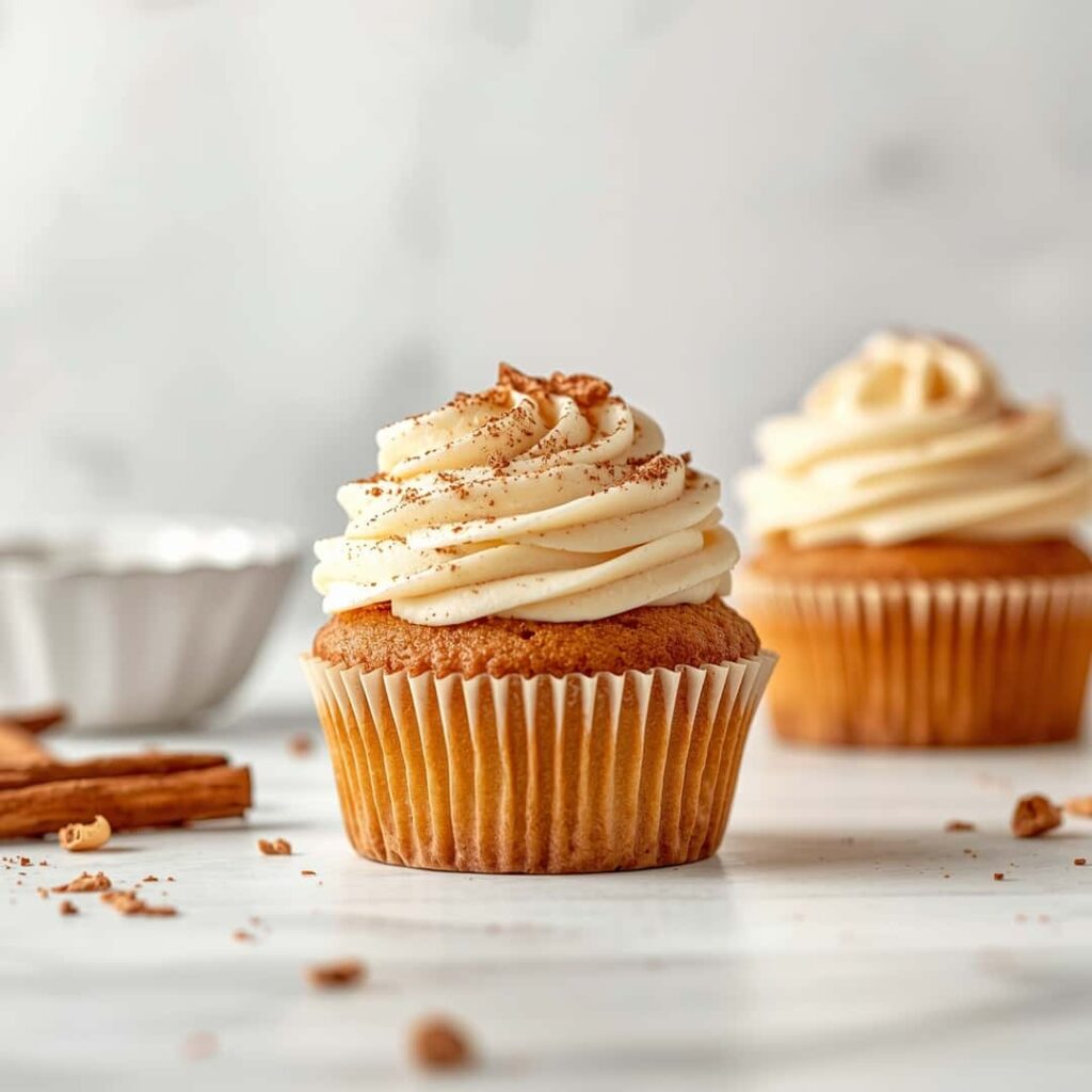 Churro Cupcakes with Cinnamon Cream Cheese Frosting