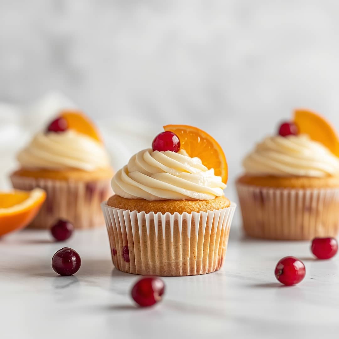 Cranberry Orange White Chocolate Cupcakes