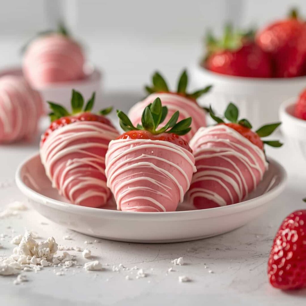 Dark White Pink Chocolate Covered Strawberries