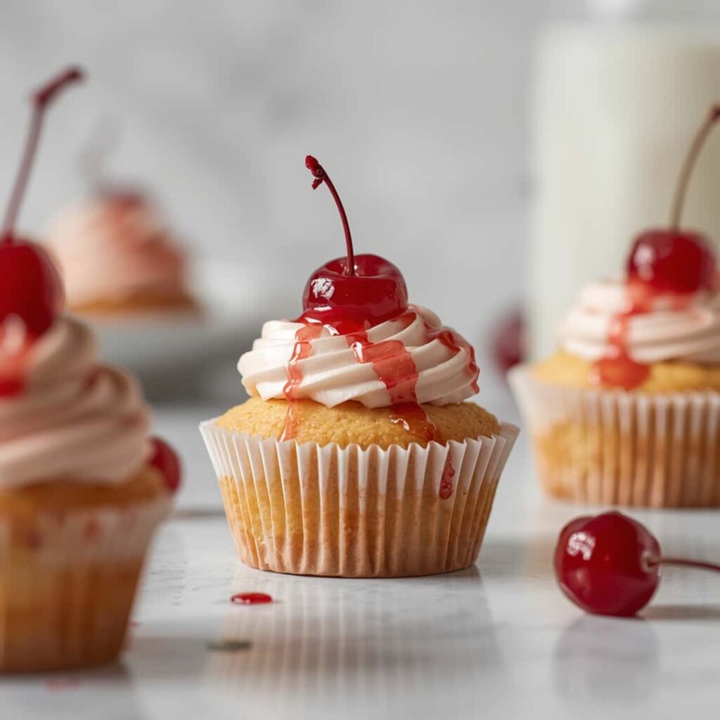 Easy Homemade Maraschino Cherry Cupcakes