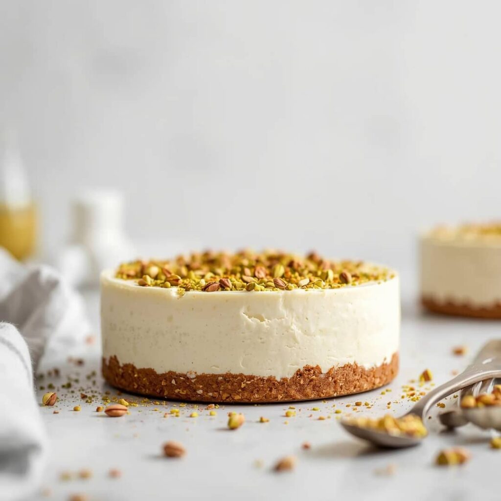 Easy No-Bake Pistachio Cheesecake