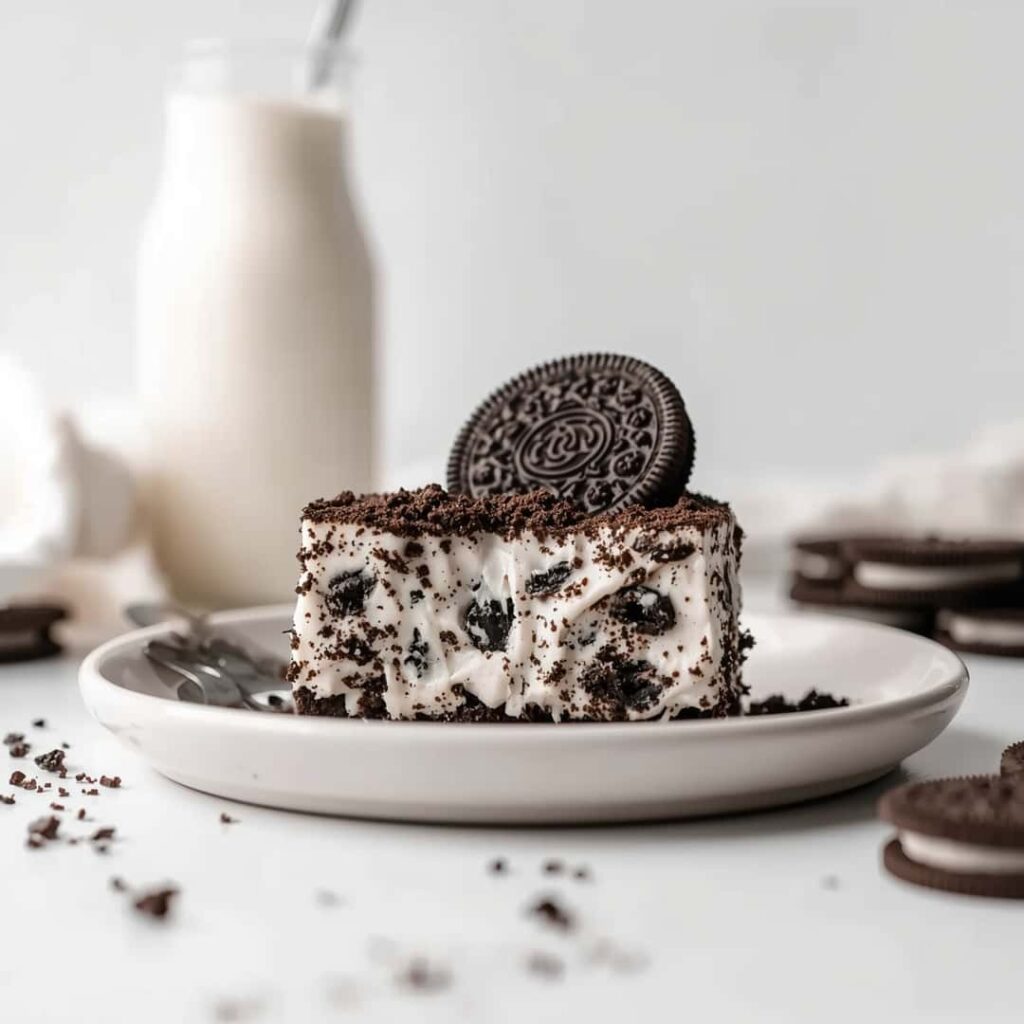 Easy Oreo Poke Cake