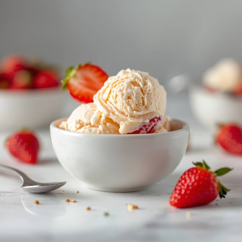 Easy Strawberry Cheesecake Ice Cream