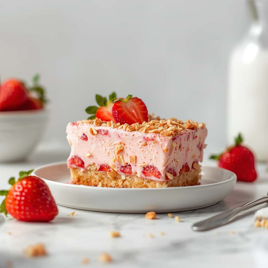 Easy Strawberry Crunch Ice Cream Cake