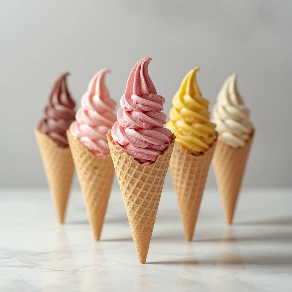 Five Colorful Ice Cream Cones
