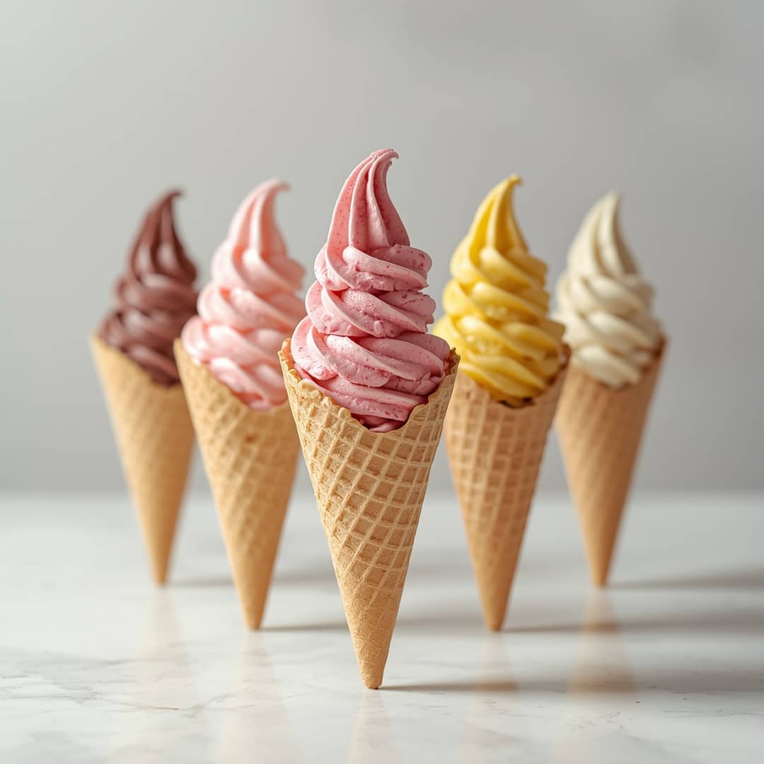 Five Colorful Ice Cream Cones