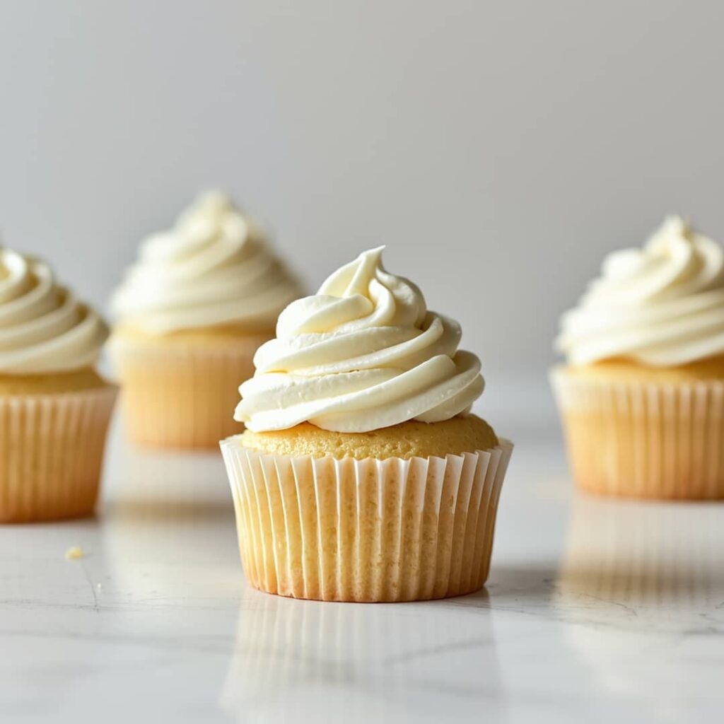 Fluffy Vanilla Cupcakes with Buttercream