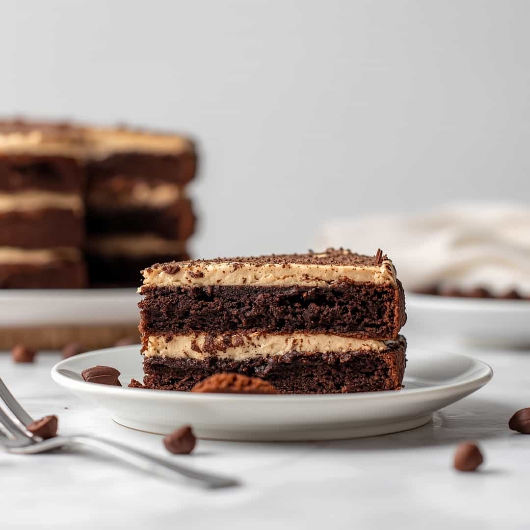 Fudgy Triple Layer Brownie Cake
