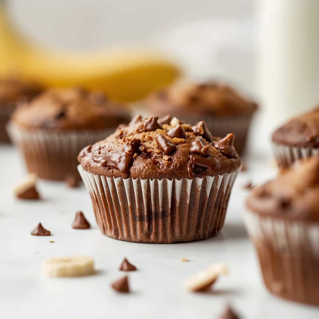 Gluten-Free Chocolate Peanut Butter Banana Muffins