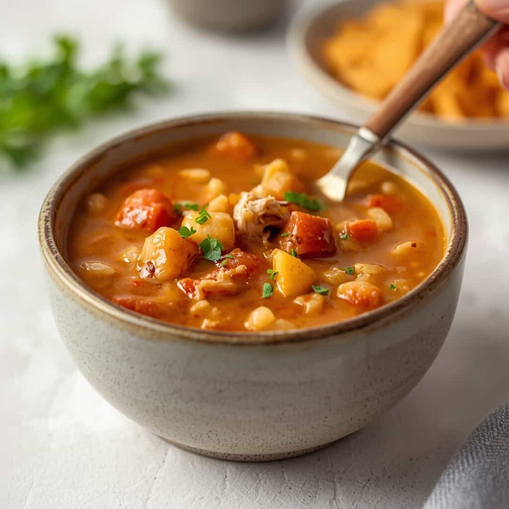 Hearty Crockpot Chicken Tortilla Soup