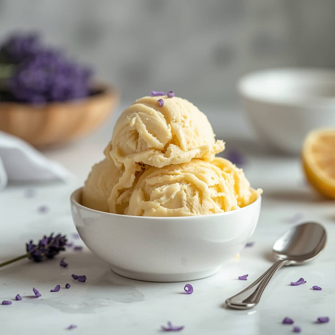 Homemade Honey Lavender Ice Cream