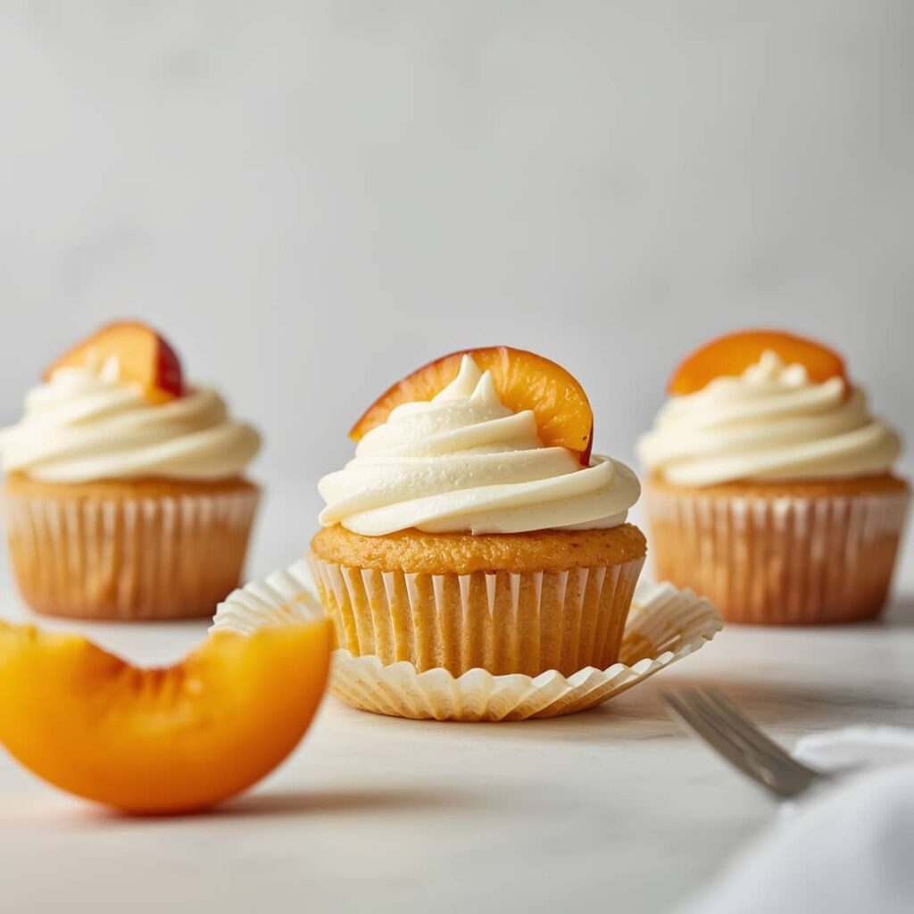 Honey Peach Cream Cheese Cupcakes