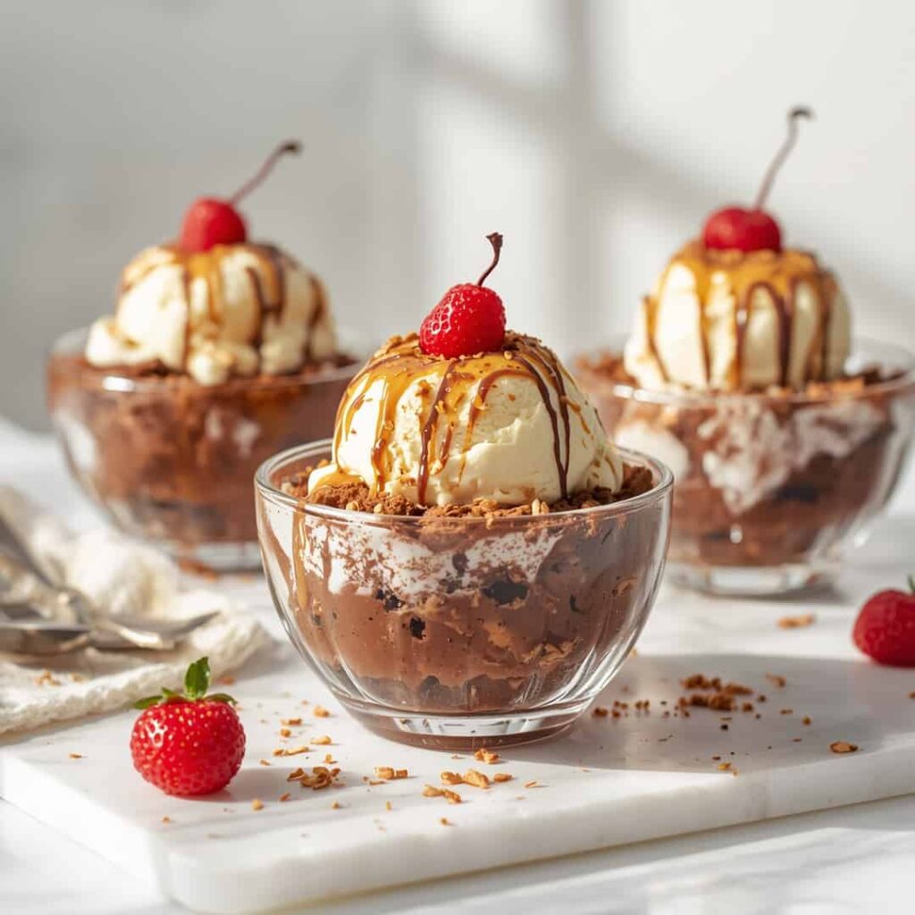 Ice Cream Sundae Brownie Bowls