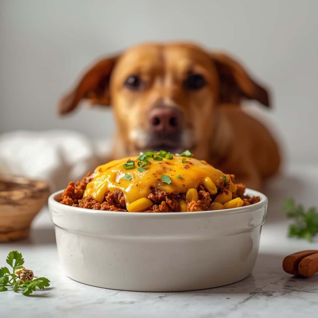 Irresistible Mac Cheese Meatloaf Casserole dog