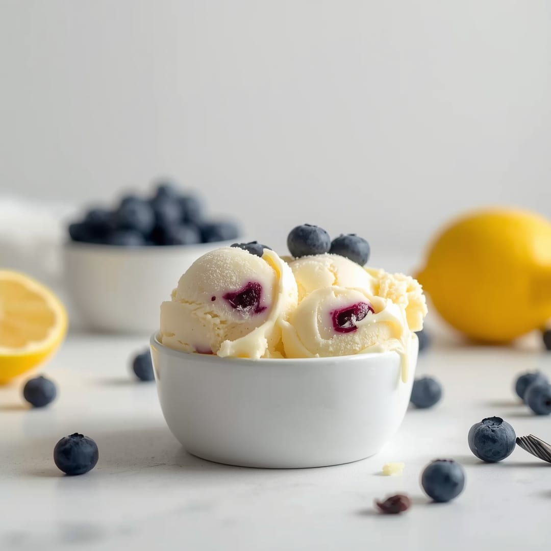 Lemon Blueberry Cheesecake Ice Cream