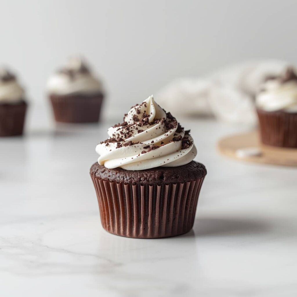 Marble Black and White Cupcake