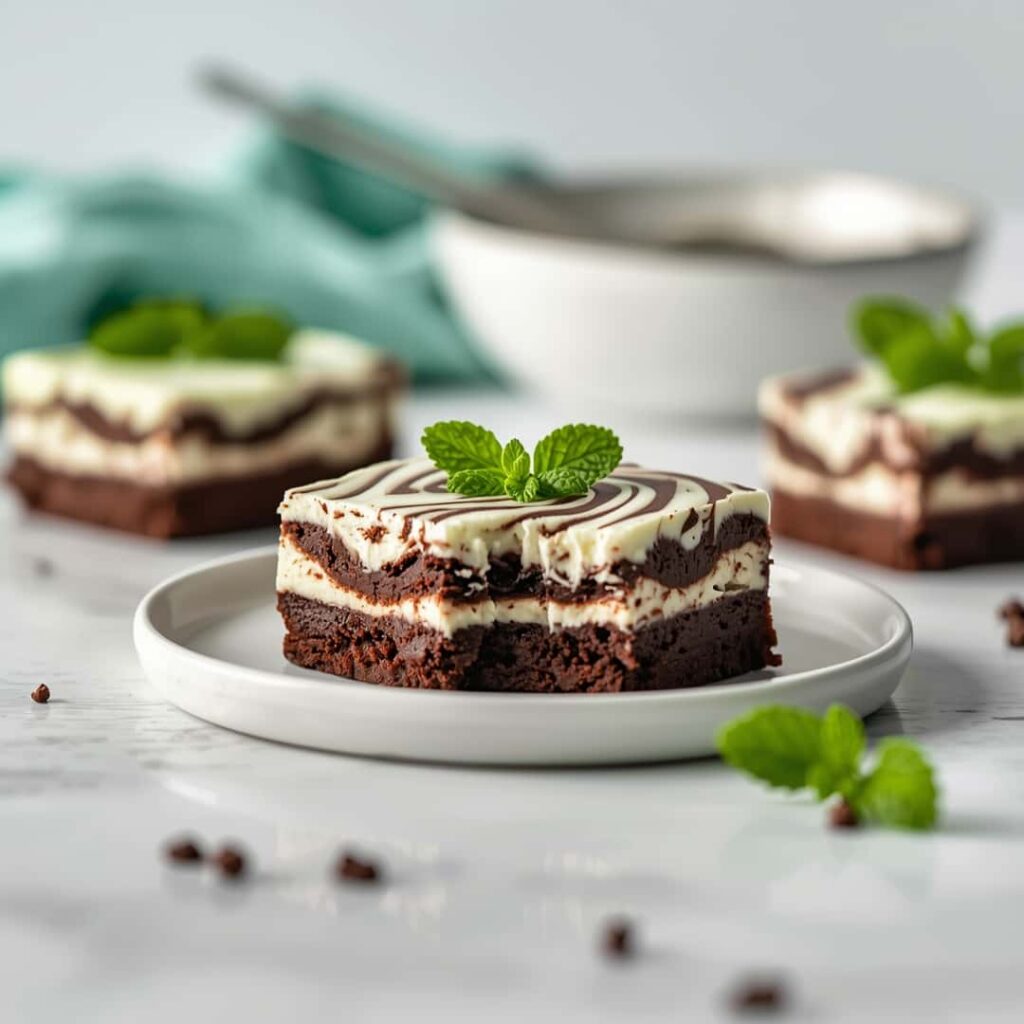 Mint Cheesecake Swirl Brownies