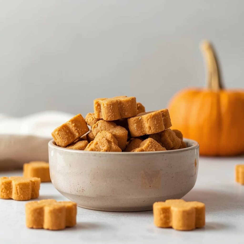 No-Bake Peanut Butter Pumpkin Dog Treats