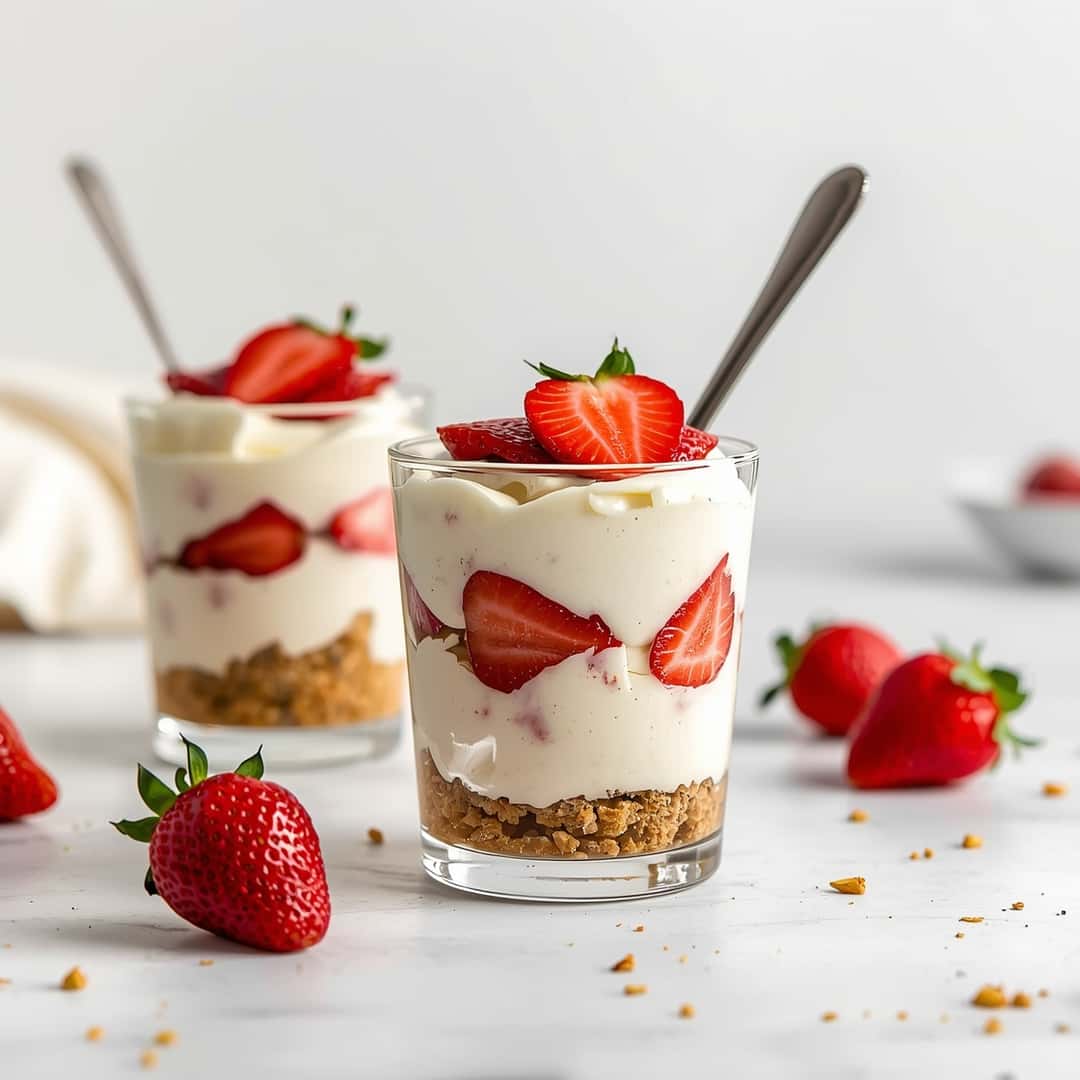 No-Bake Strawberry Cheesecake Parfaits