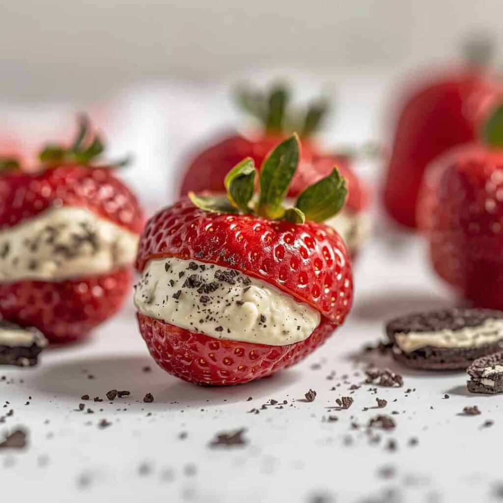 Oreo Truffle Stuffed Strawberries