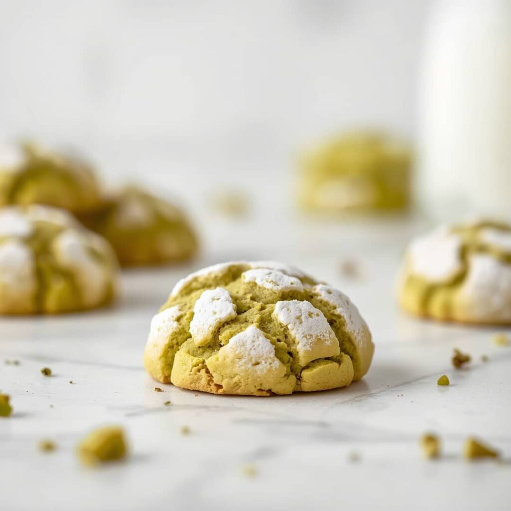Pistachio Crinkle Cookies