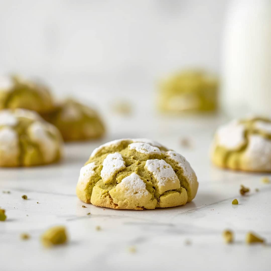 Pistachio Crinkle Cookies 2 Pistachio Crinkle Cookies