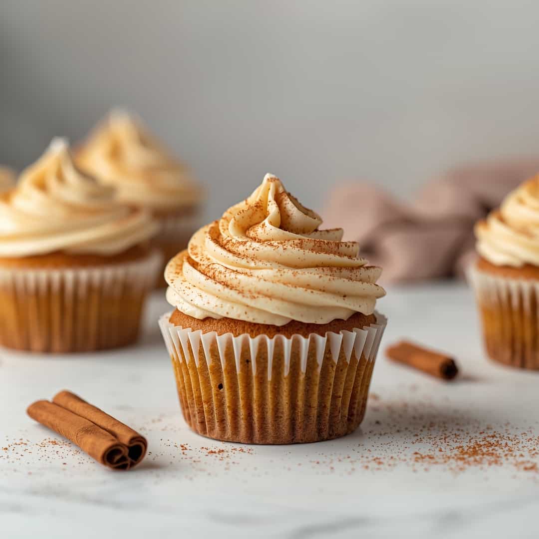 Pumpkin Cupcakes with Cinnamon Cream Cheese Frosting