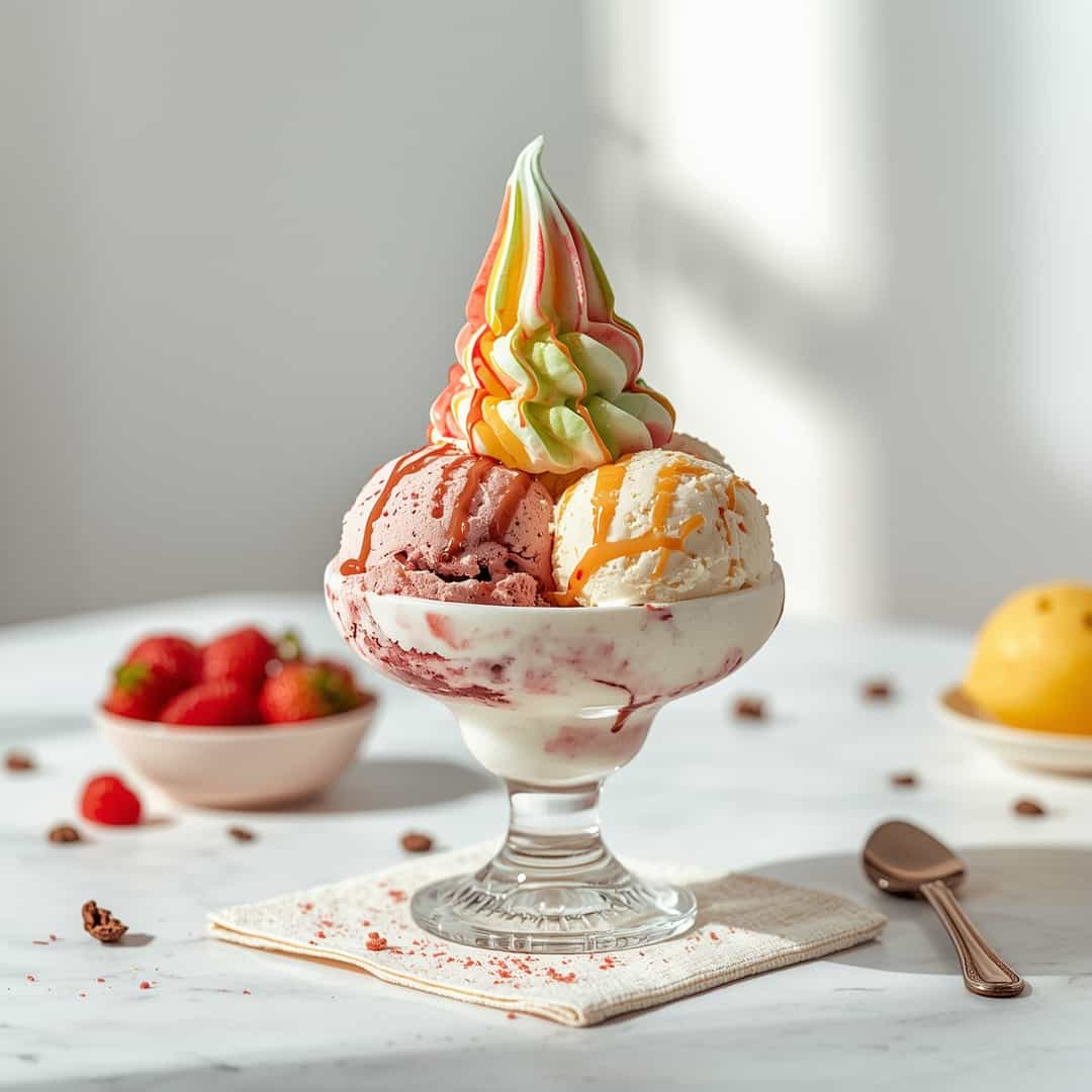 Rainbow Ice Cream Sundae