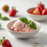 Roasted Strawberries Lime Basil Ice Cream