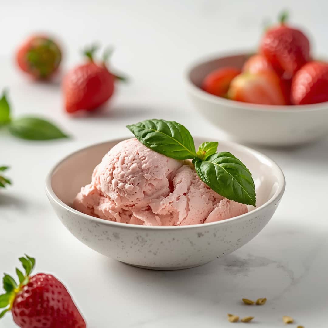 Roasted Strawberries Lime Basil Ice Cream 2 Roasted Strawberries Lime Basil Ice Cream