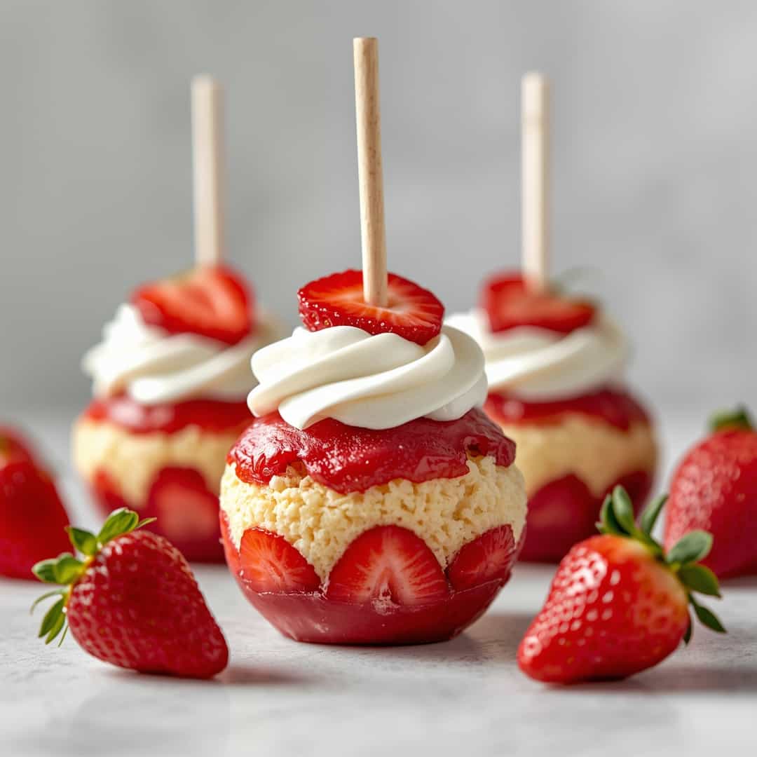 Strawberry Shortcake Candy Apples
