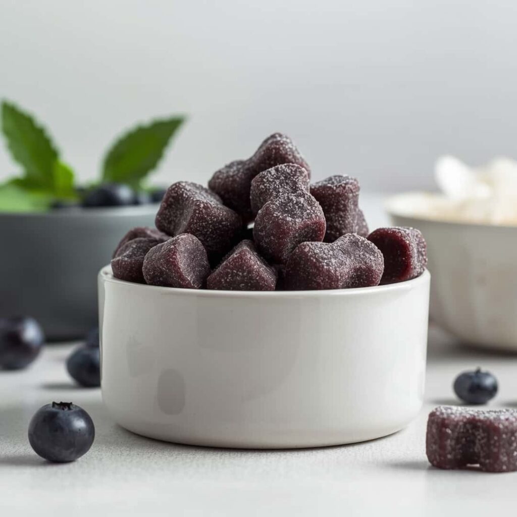 blueberry coconut gummy dog treats