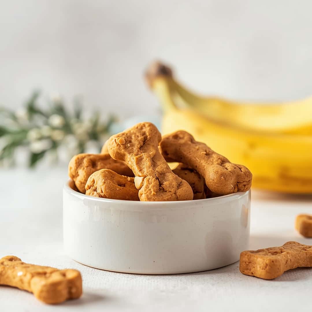 peanut butter banana twist dog treats