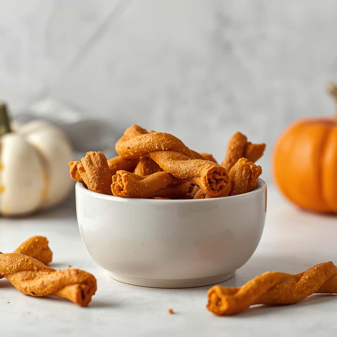 peanut butter pumpkin chew twists for dogs