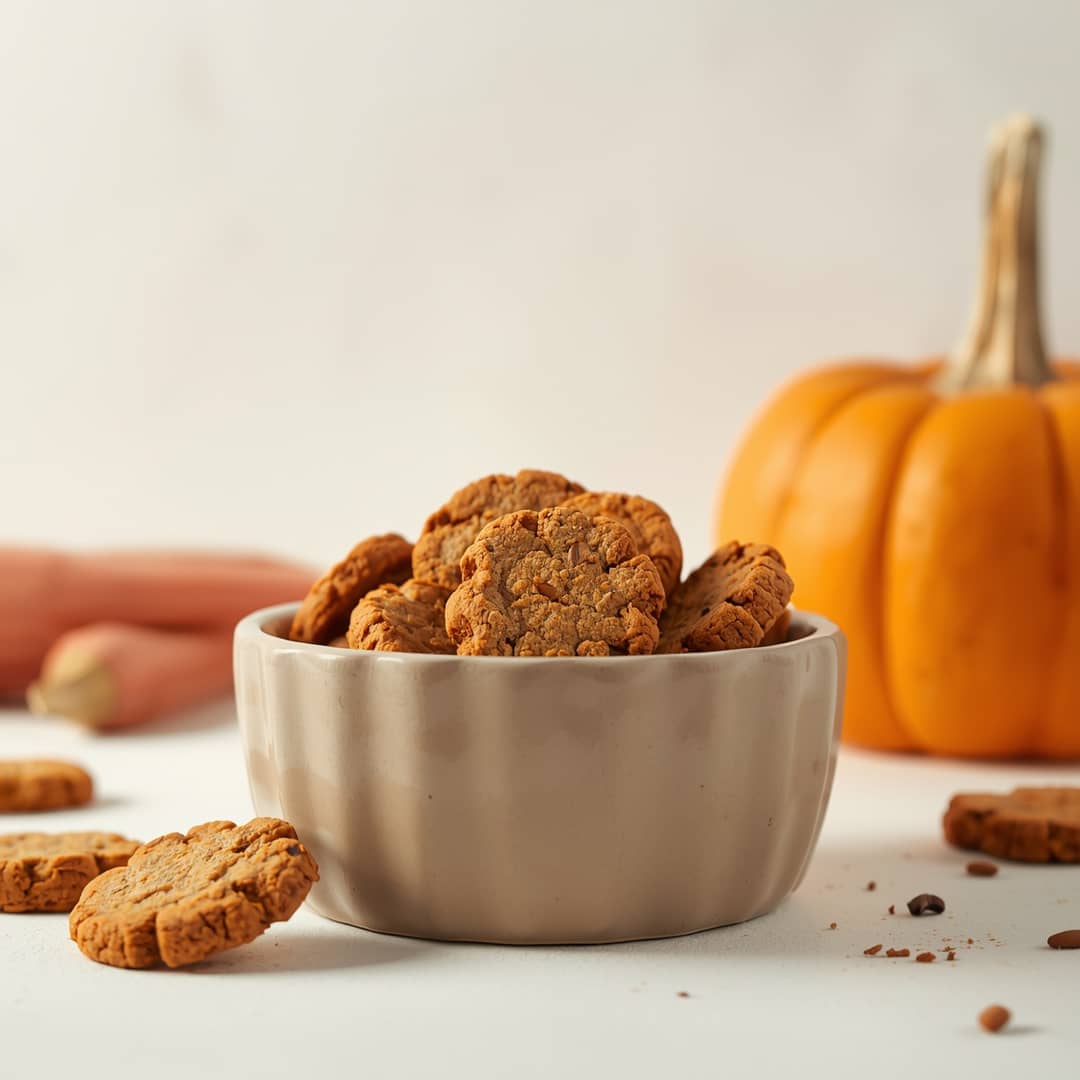 pumpkin carrot dog cookies high fiber