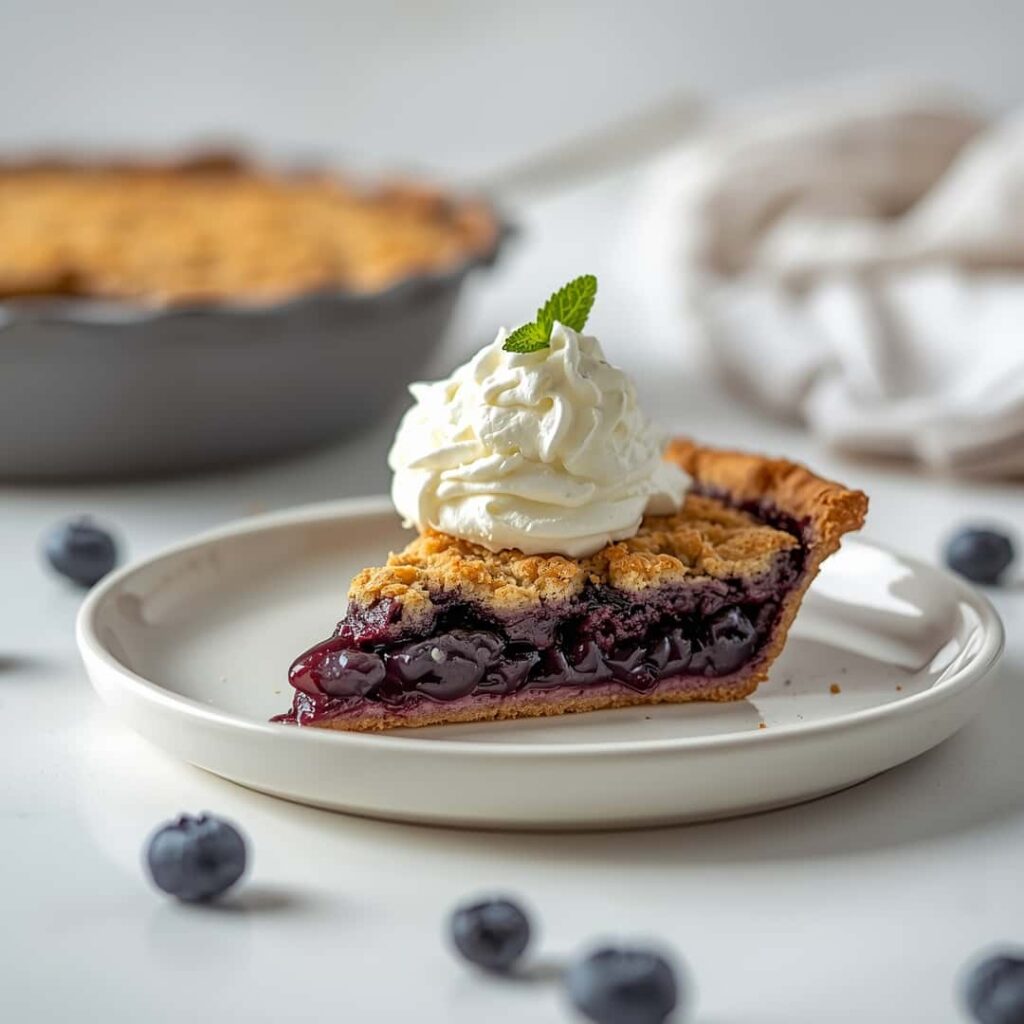 Blueberry Sour Cream Crumble Pie