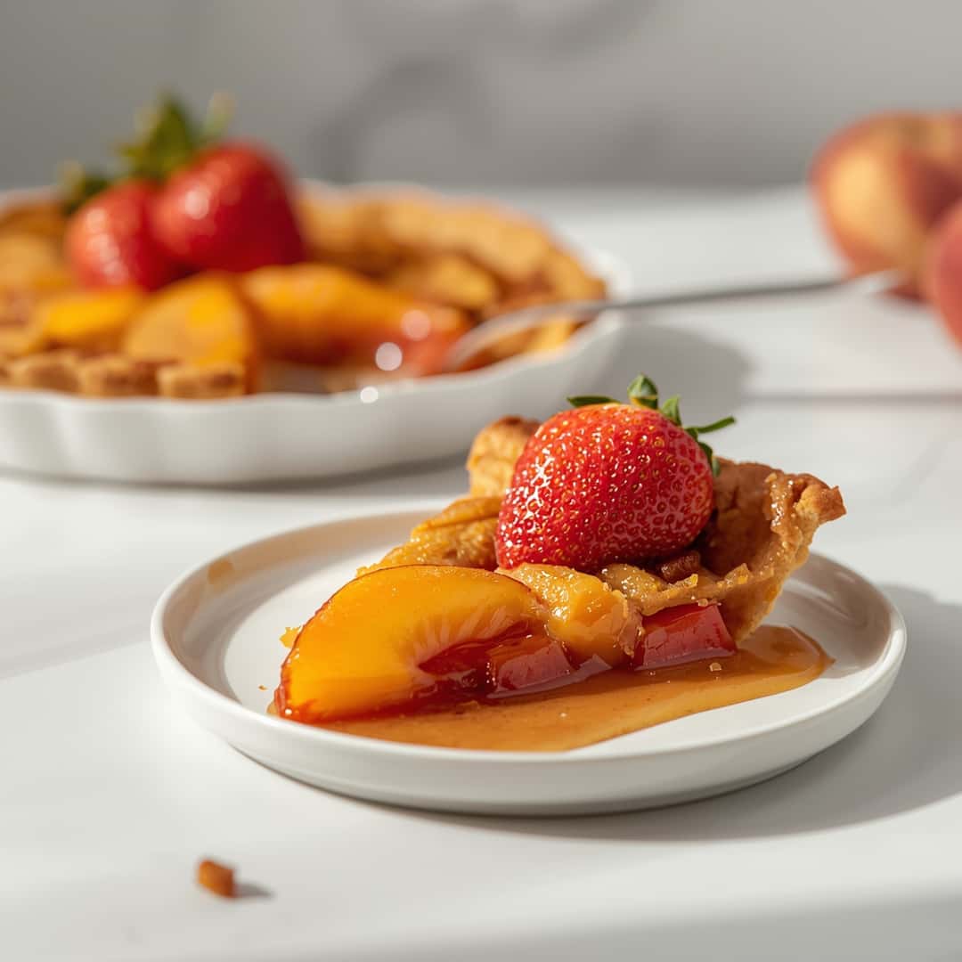 Brown Butter Strawberry Peach Pie