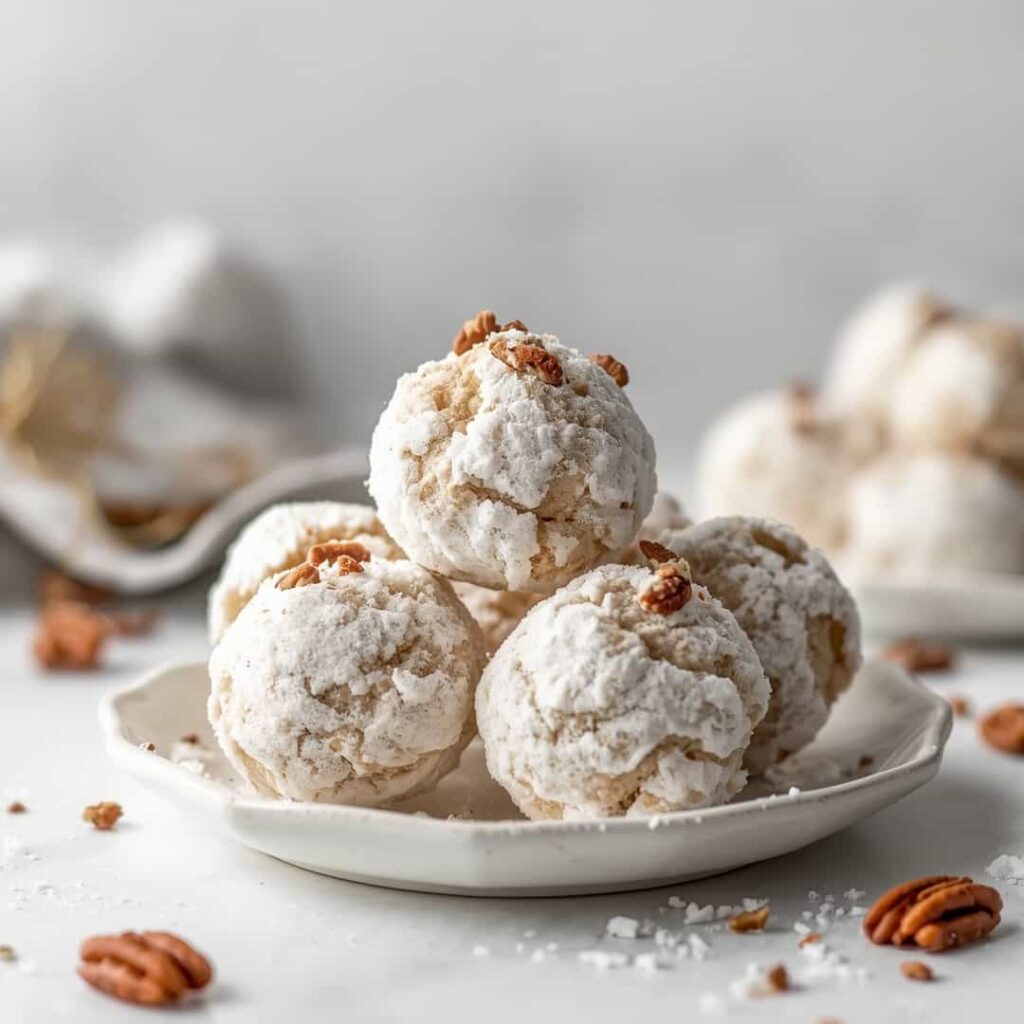 Buttery Pecan Snowball Cookies