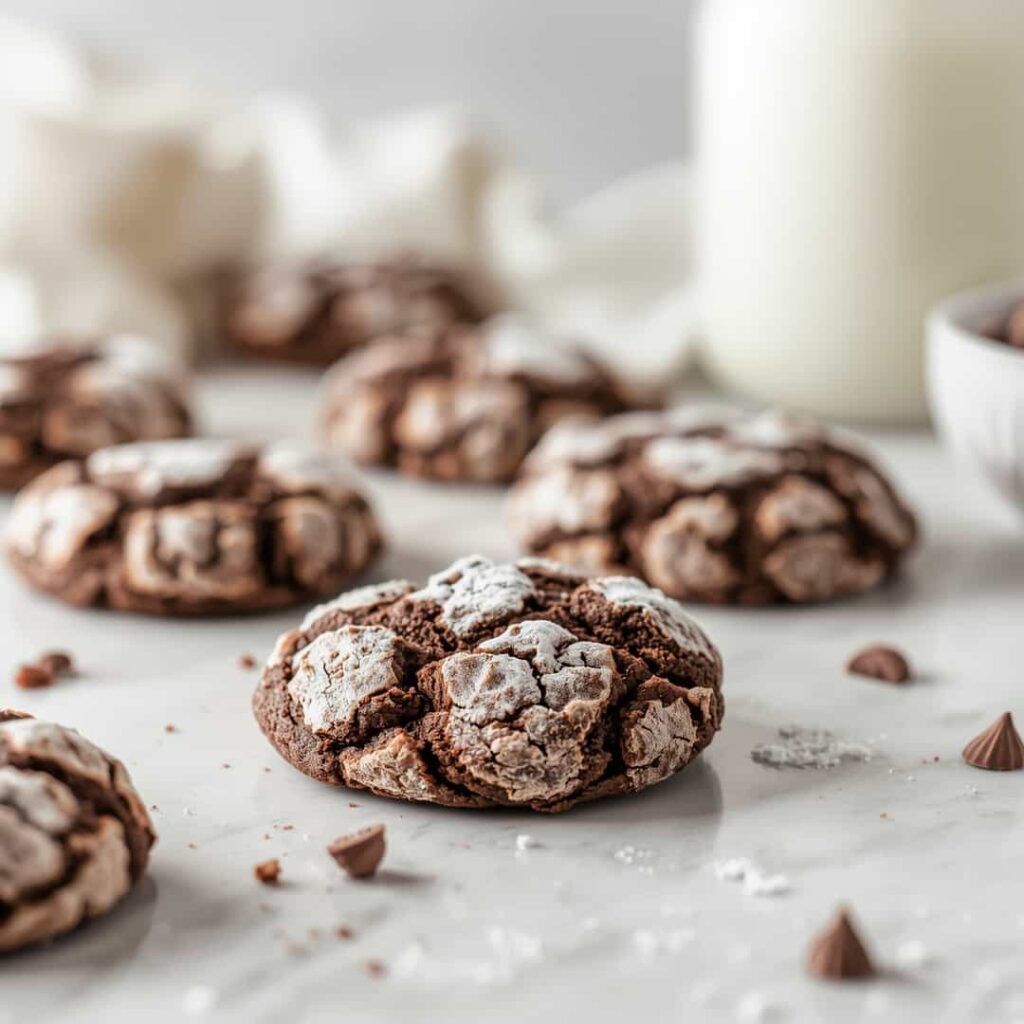 Chocolate Crinkle Cake Mix Cookies