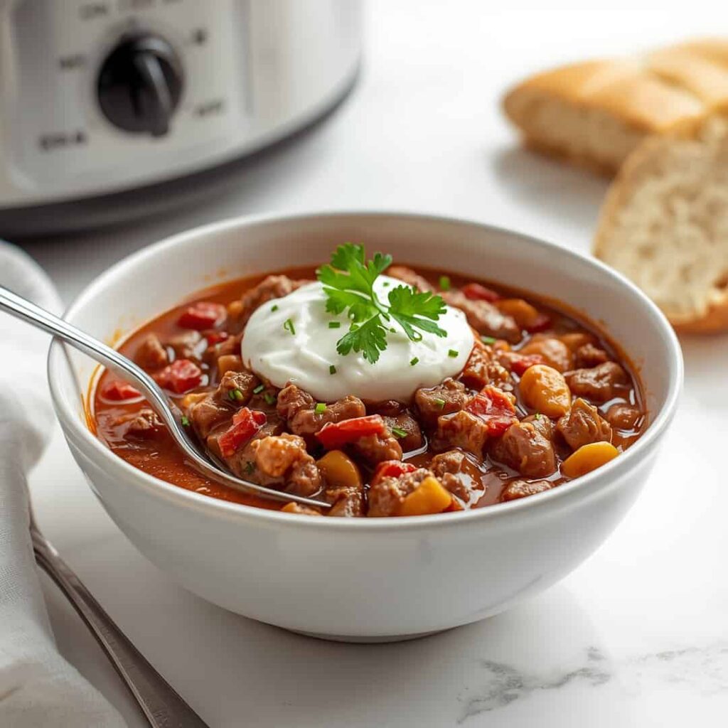 Cozy Easy Crockpot Ground Beef Chili