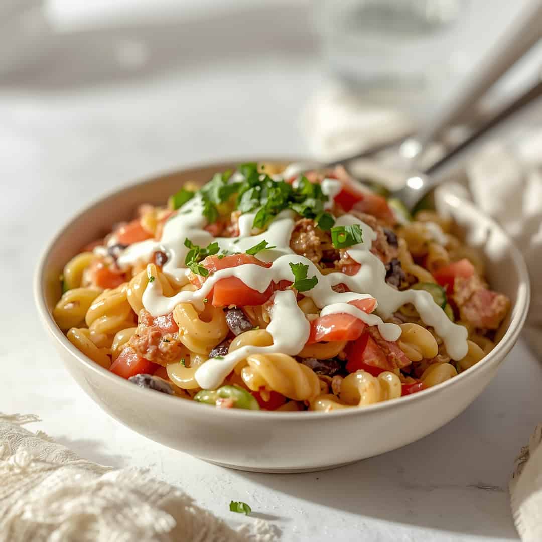 Creamy Ranch Taco Pasta Salad 2 Creamy Ranch Taco Pasta Salad