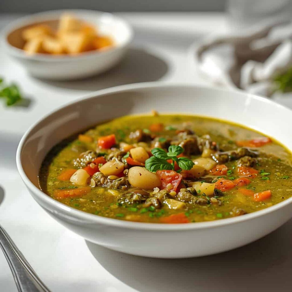 Green Minestrone Pesto Soup