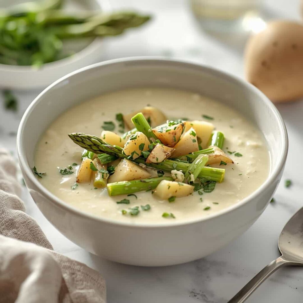 Healthy Creamy Asparagus Potato Soup