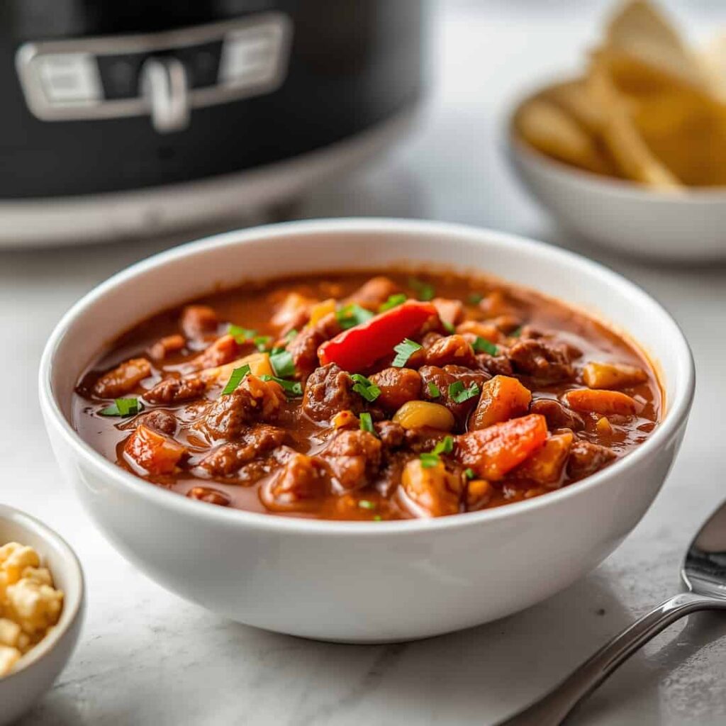 Hearty Crockpot Slow Cooker Beef Chili