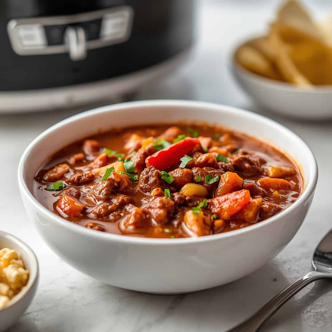 Hearty Crockpot Slow Cooker Beef Chili